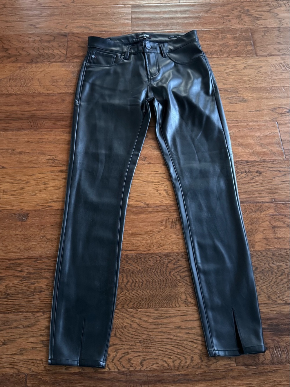 Dear John Black Faux Leather Skinny Jeans